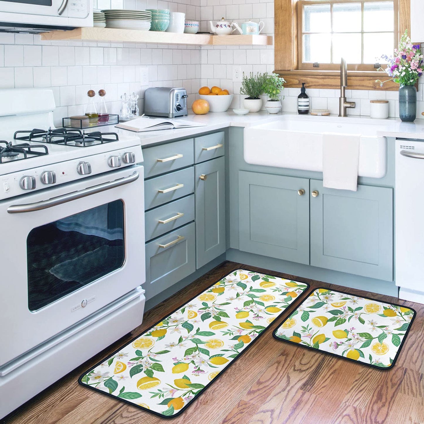Set of 2 Wine Kitchen Decor Stain Resistant 17 x47.2+17inx30in