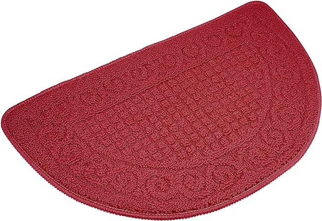 Half Round Non-Slip Floor Rug Mat Keeps Your Floors Clean Decorative Design (Large, Blue)