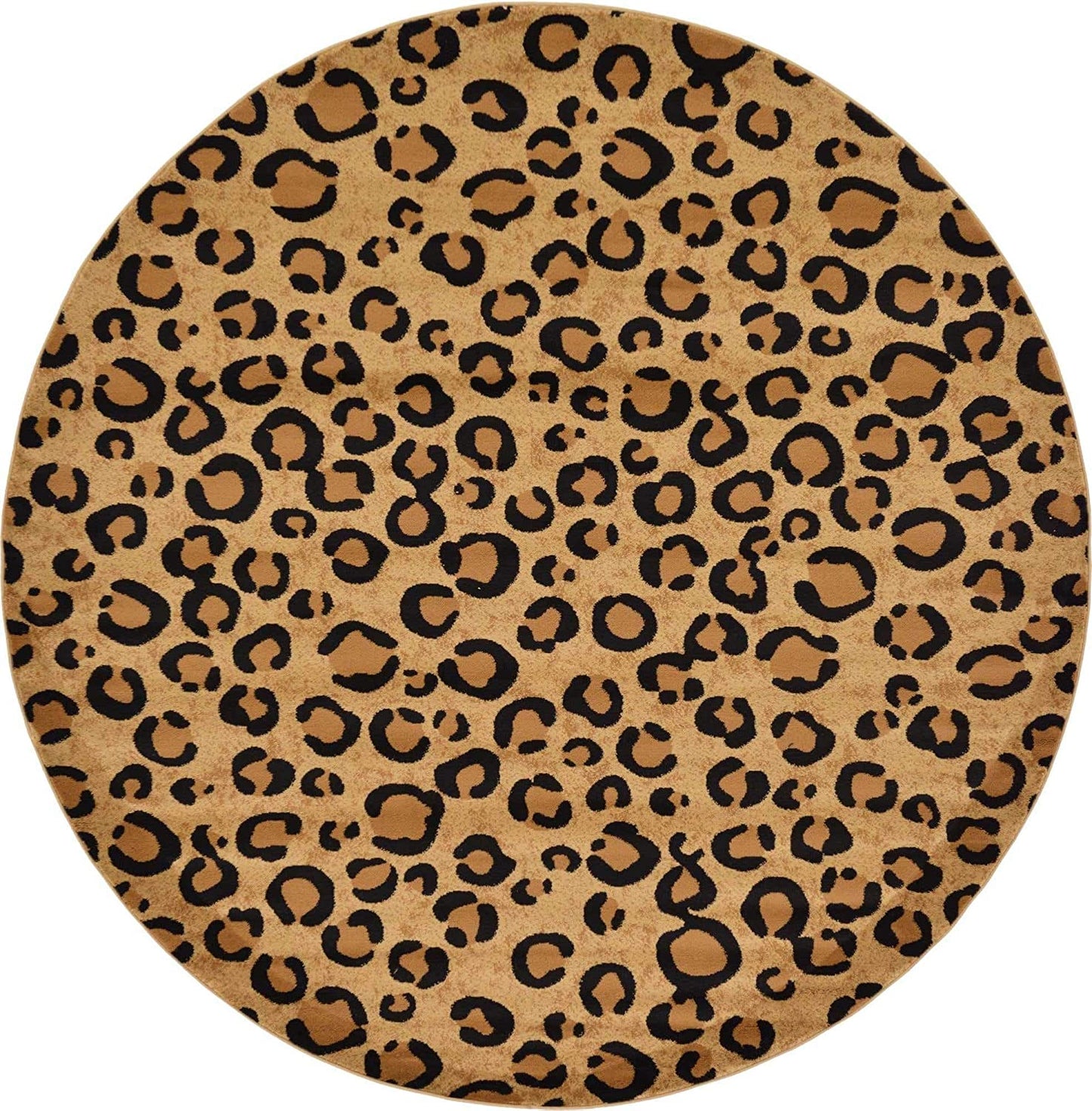 Wildlife Leopard Animal Print Light Brown Soft Area Rug