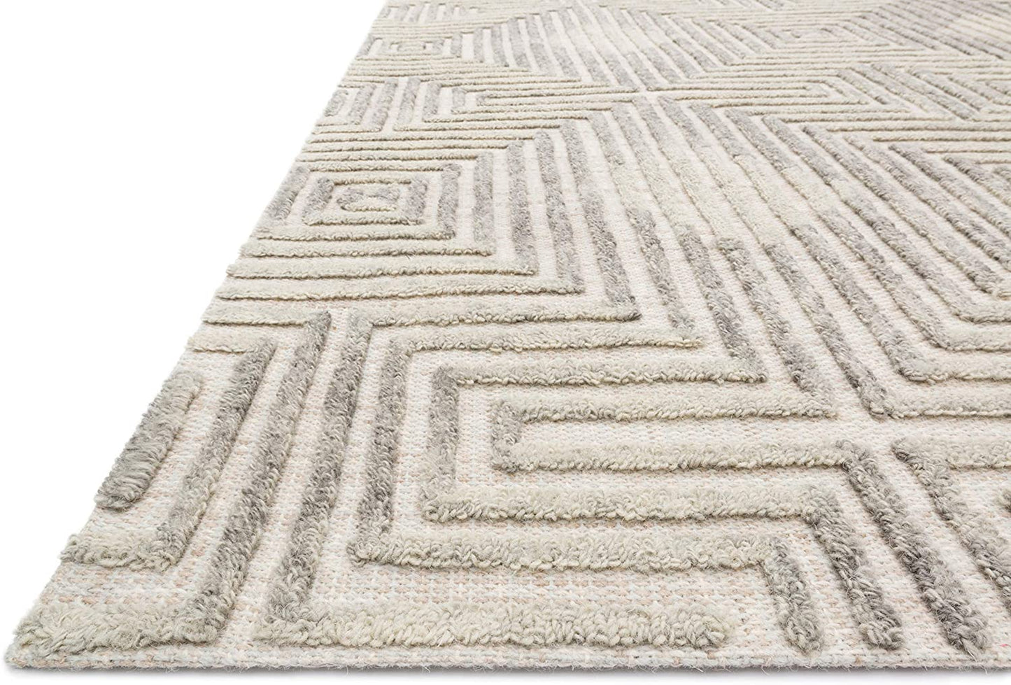 Modern Geometric Soft Area Rug, Grey/Silver