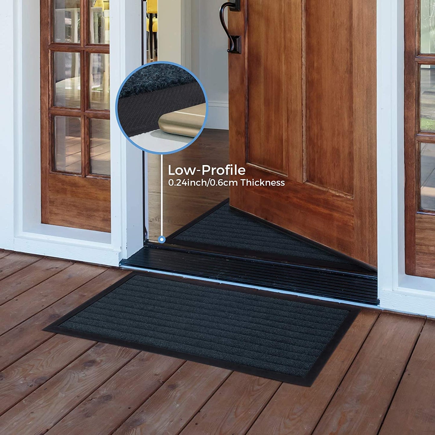 2 Pack Indoor Mat Door Heavy Duty Non Slip Rubber Backing Doormat