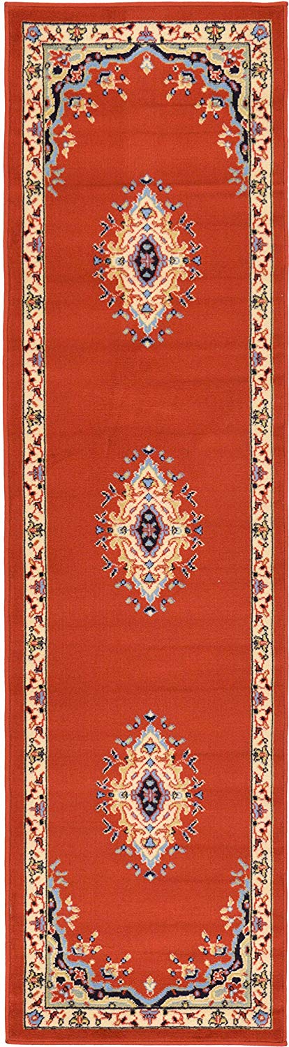 Traditional Terracotta Soft Area Rug