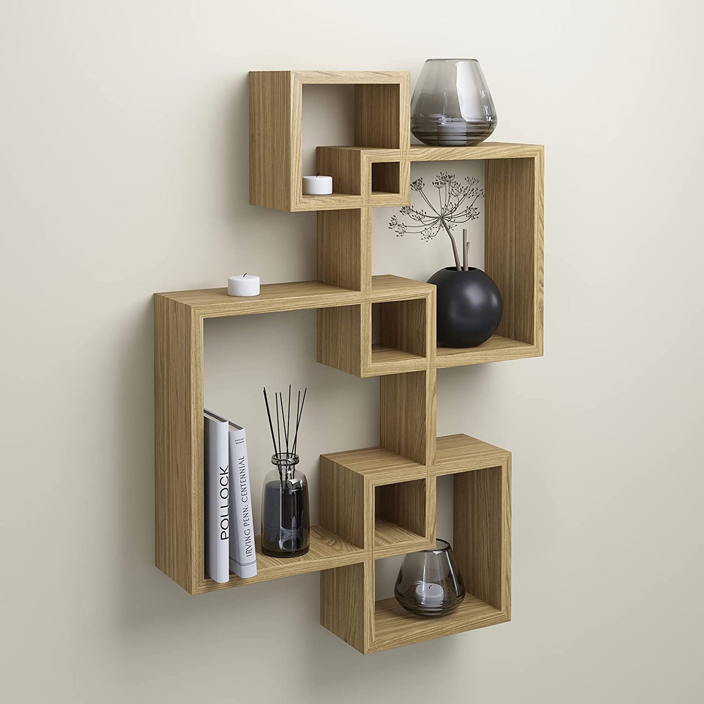 4 Cube Intersecting Wall Mounted Floating Shelves