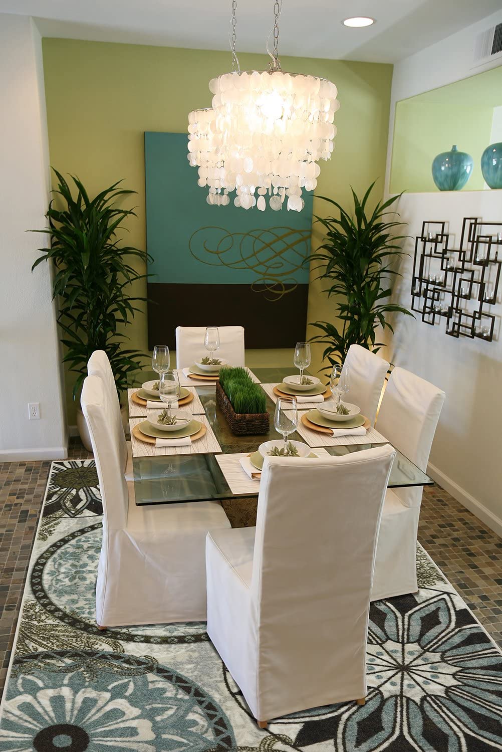 Medallion Area Rugs Blue Brown Light Multi-color