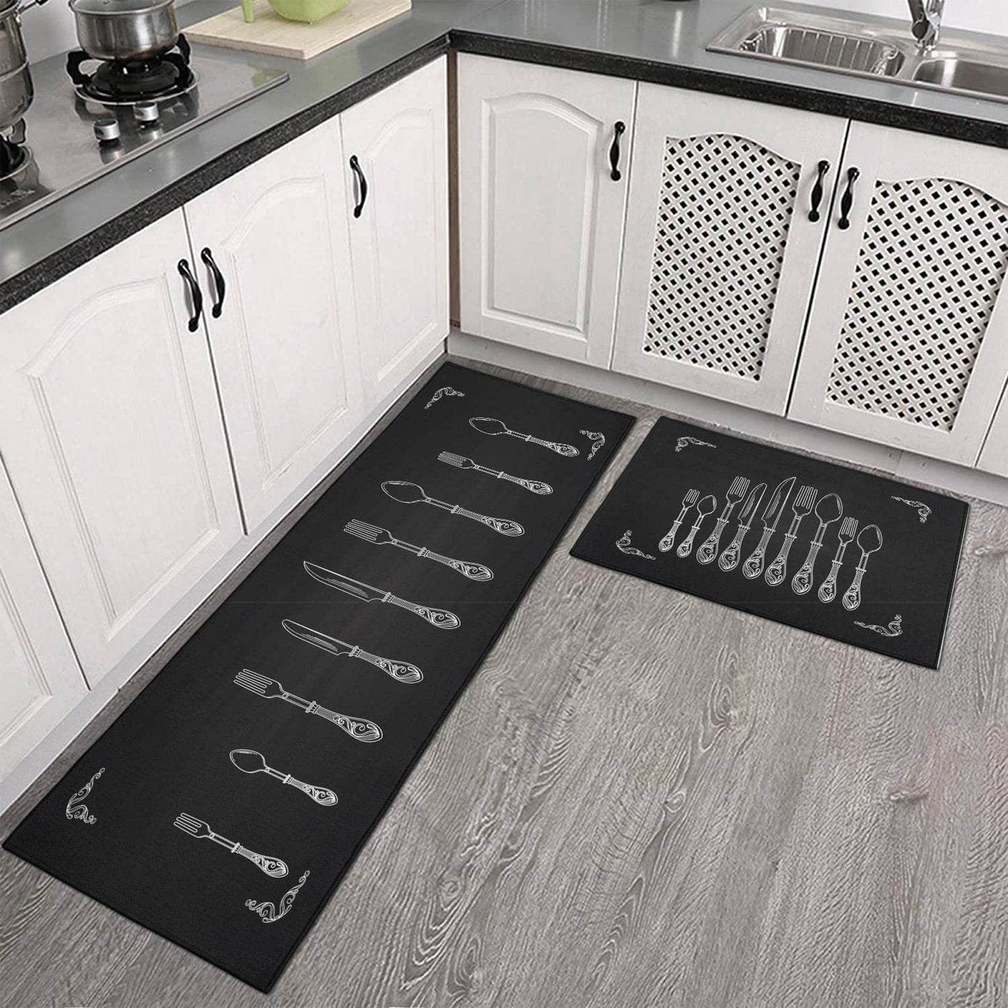 Set of 2 Wine Kitchen Decor Stain Resistant 17 x47.2+17inx30in