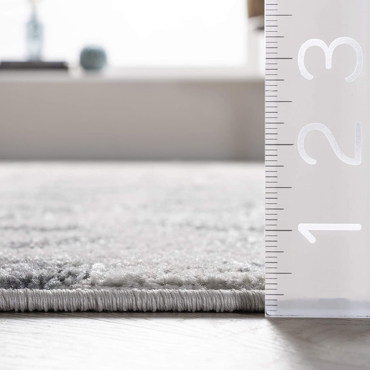 Leopard Print Soft Rug, Grey