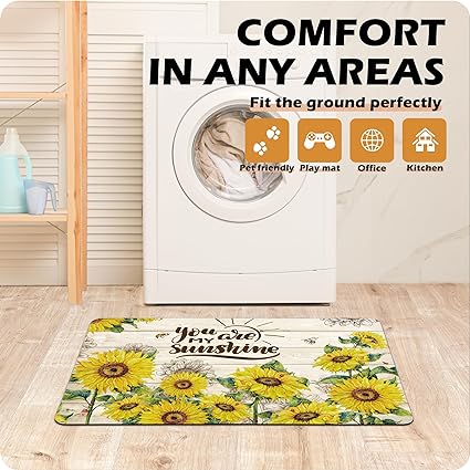 Set 2 Pieces,0.4 Inches Thick Non Slip Kitchen Rugs and Mats Teal Wood Cushioned Anti Fatigue Floor Mat Waterproof Comfort Standing Runner Sink Rug,17.3 x 28+17.3 x 47 Inch