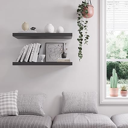 Set of 3 Wall Shelf, 30 in W x 12.75 in D x 2 in H Wooden Floating Wall Shelf