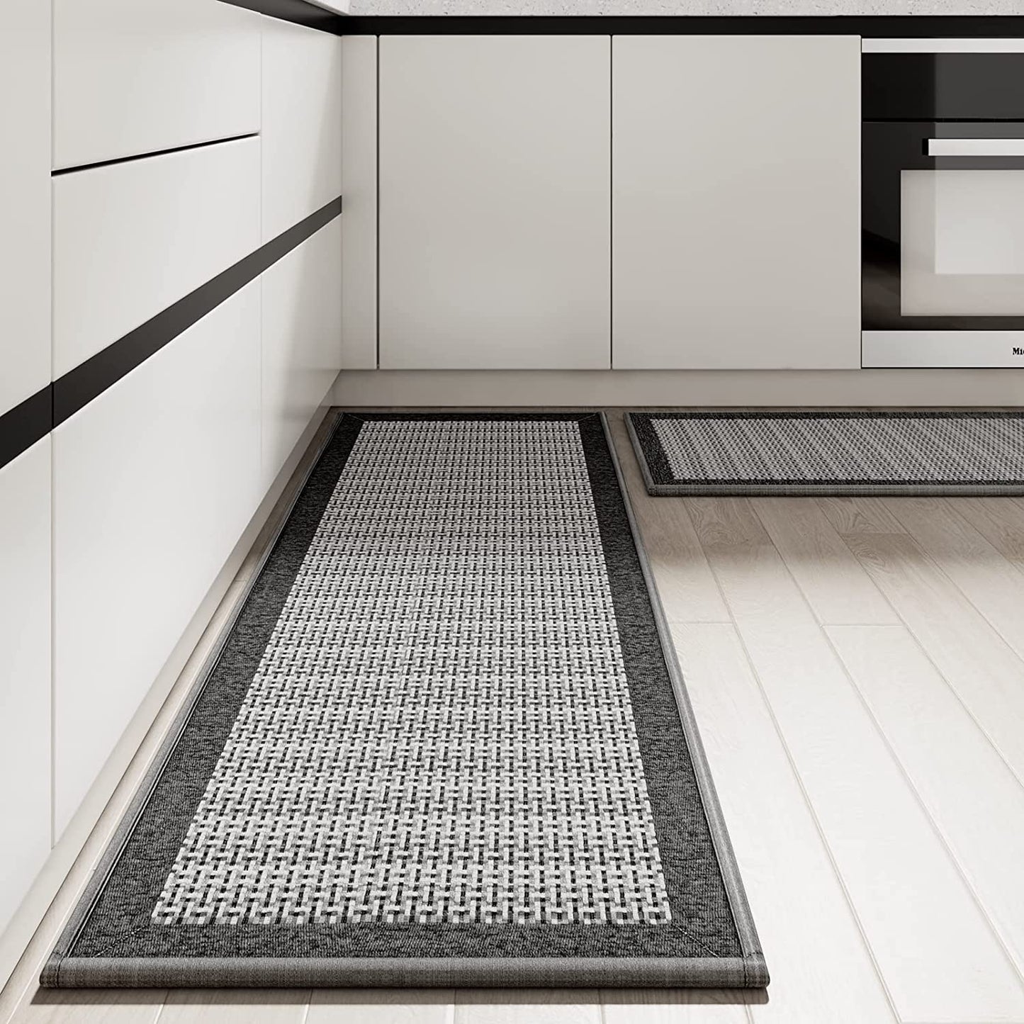 Non Skid Washable,2 Pieces Set Kitchen Rugs - (Light Brown, 20"x32"+20"x48")