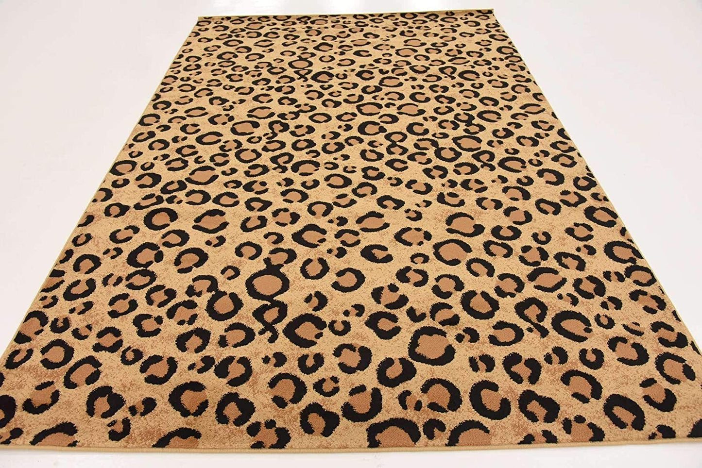 Wildlife Leopard Animal Print Light Brown Soft Area Rug