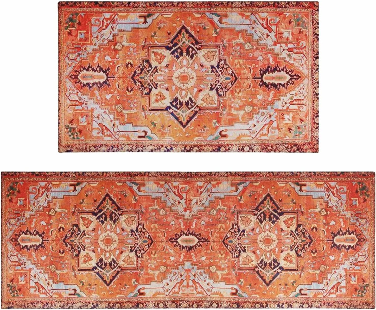 Anti Fatigue Non Slip Waterproof Washable Rug - 17x24+17x48inch Grey