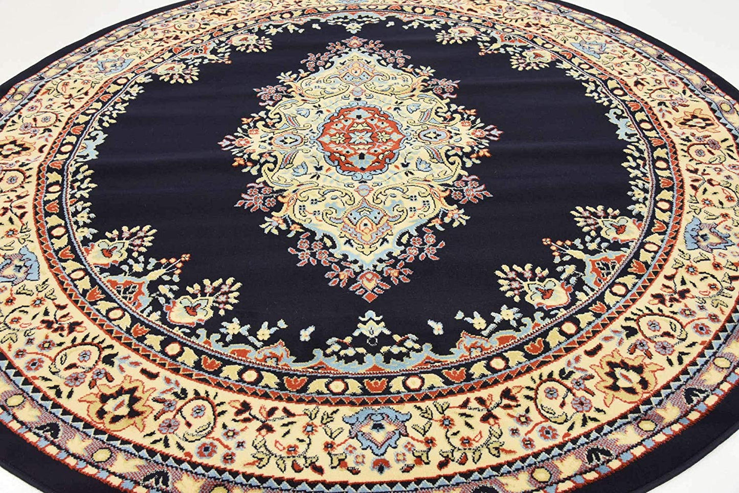 Traditional Navy Blue Soft Area Rug