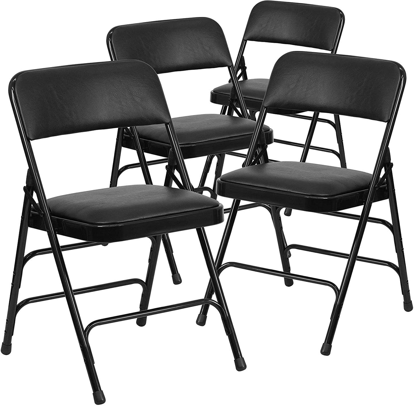 Curved Triple Braced & Double Hinged Fabric Metal Folding Chair