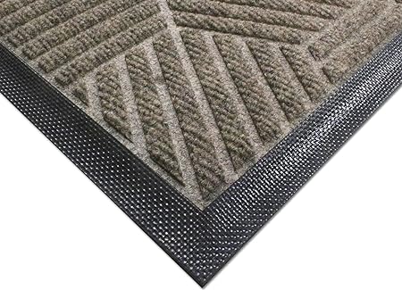 WaterHog Silver - Commercial-Grade Entrance Mat with Honeycomb Pattern & Rubber Border - (Greige, 2' x 3')