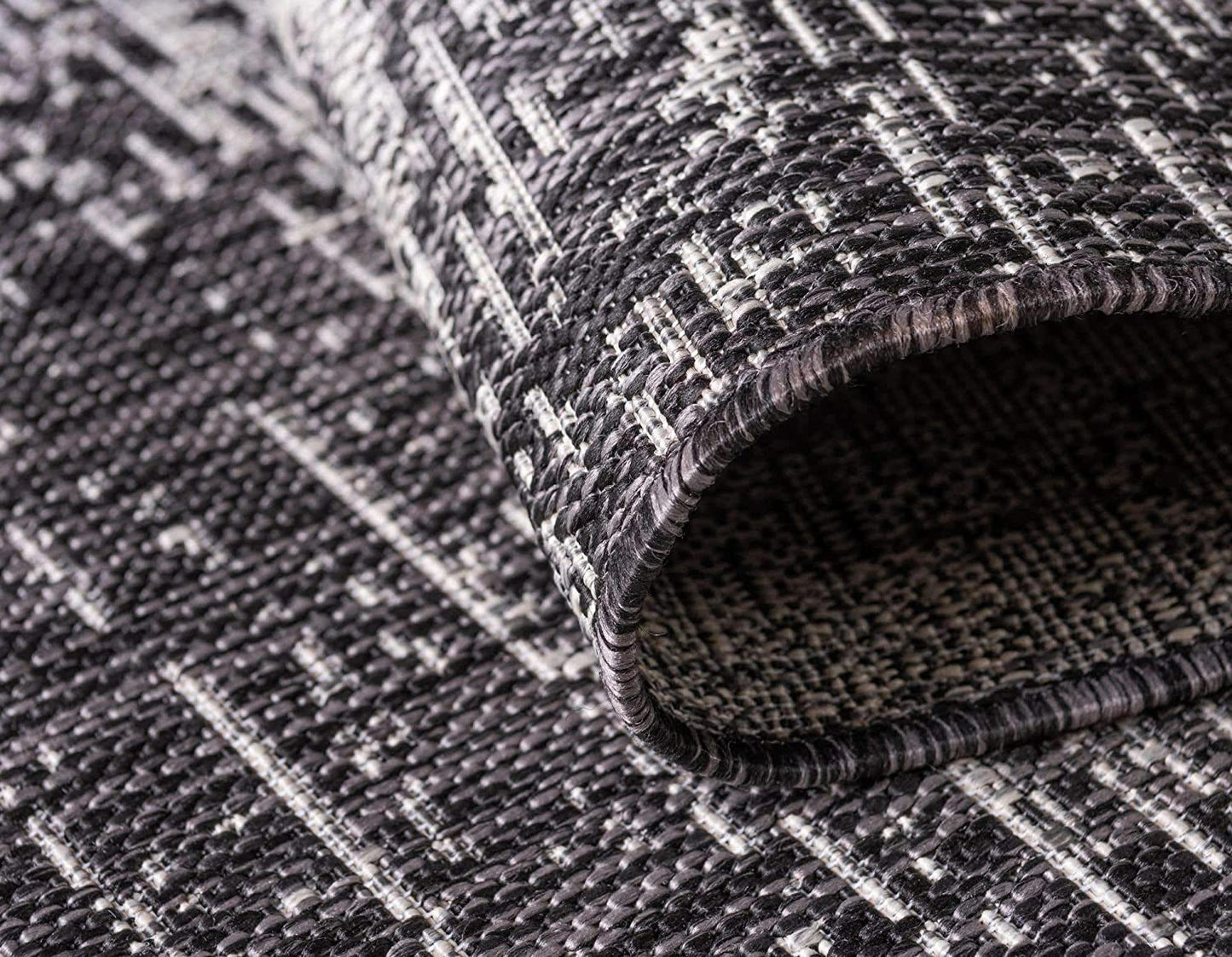 Outdoor Modern Collection Distressed Gradient Transitional Charcoal Gray Area Rug