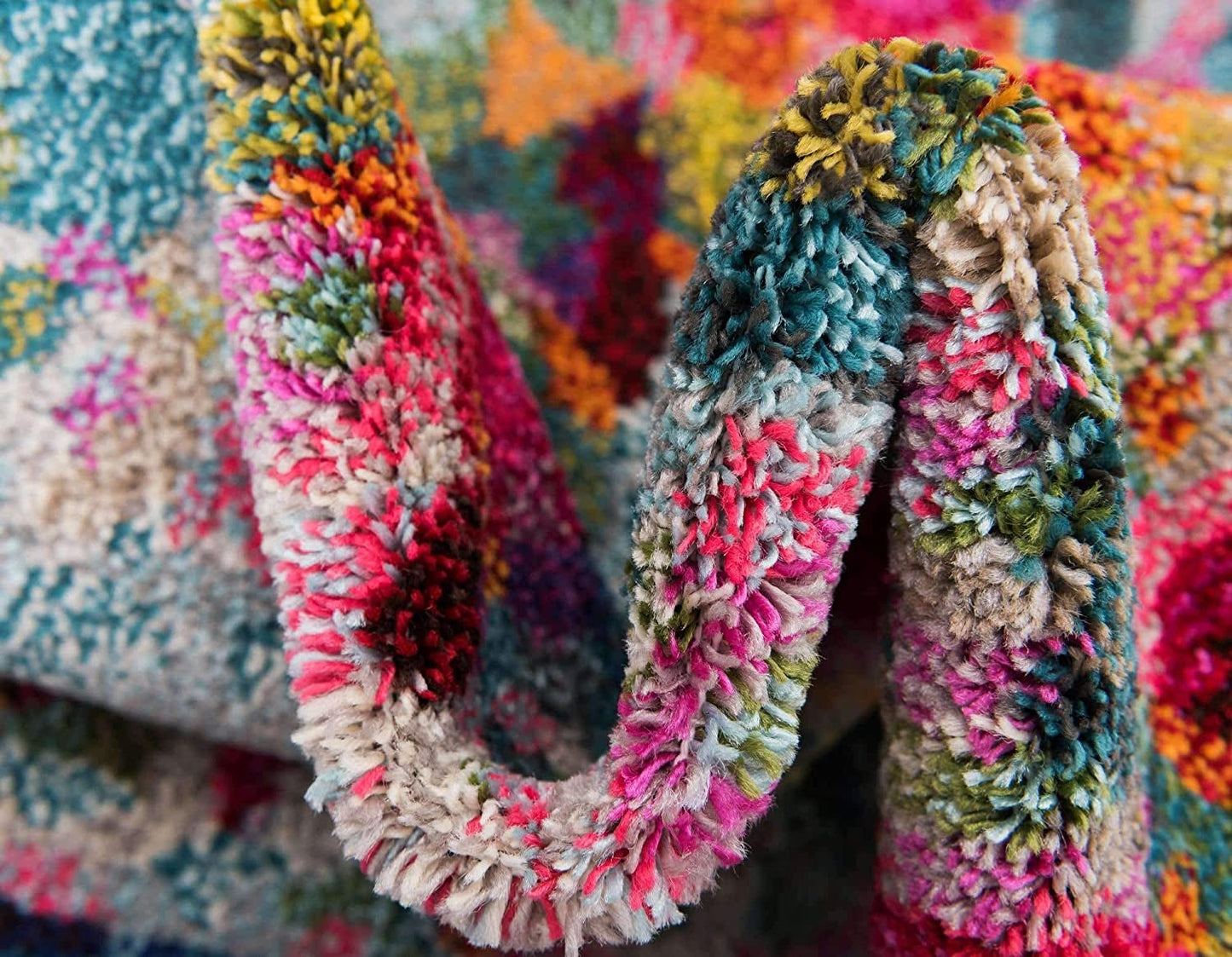 Modern Abstract Colorful Kids Multi Soft Rug