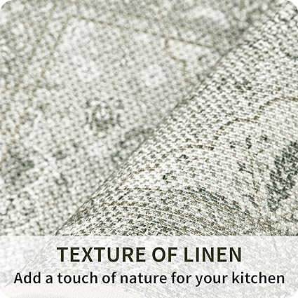 Non Skid Washable Absorbent Kitchen Runner Rugs 2 Pcs, 17"x32"+17"x48" (Brown)