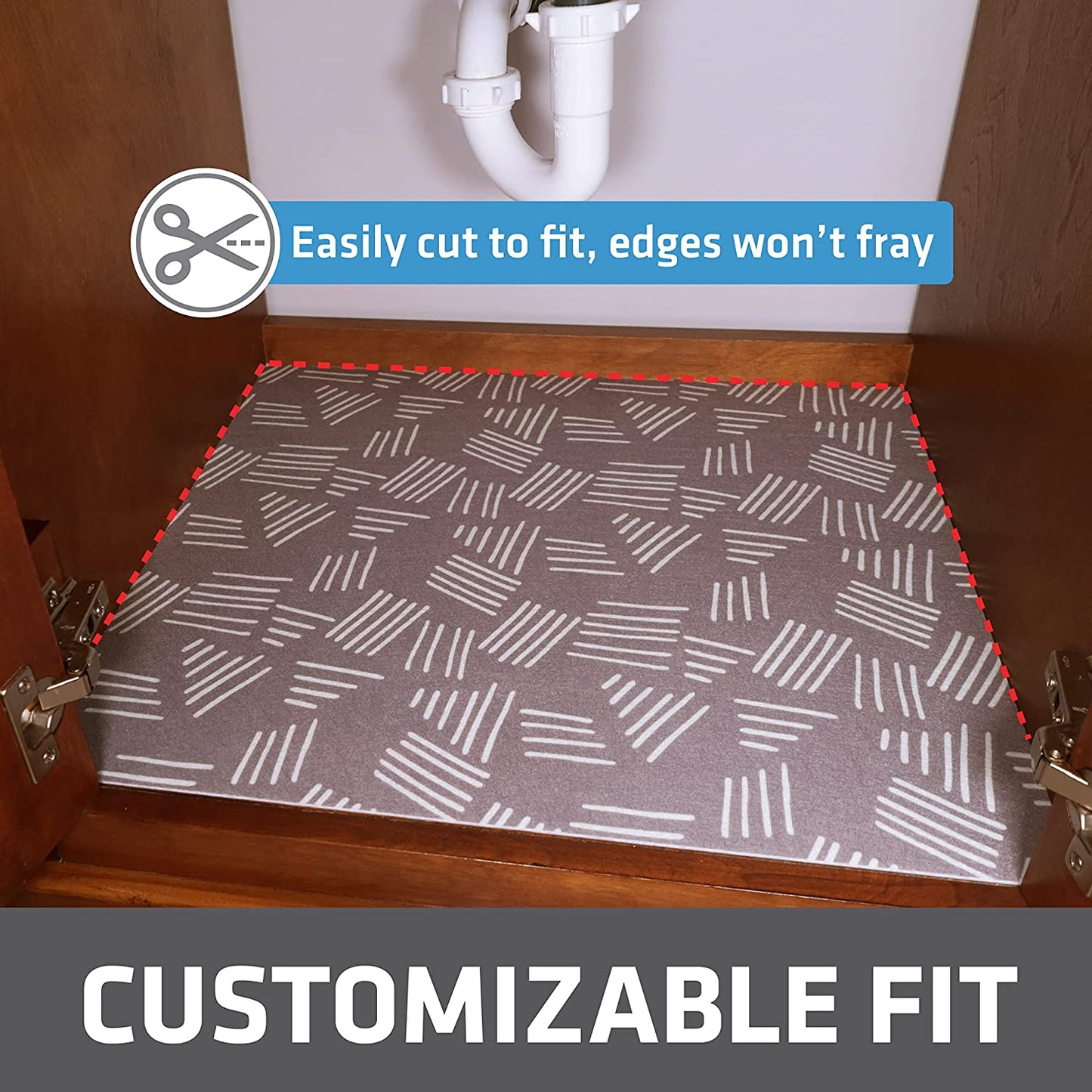 Under Sink, Waterproof Cabinet Protection, Absorbent Shelf Liners, Slip-Resistant, Non-Adhesive, Machine Washable, Durable Mats (USA Made)(24”x29”)(Charcoal)