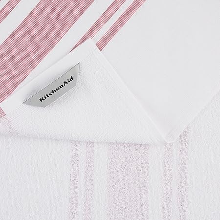 Stripe Gingham Dual Purpose Kitchen Towel 3-Pack Set, Blue Velvet, 16"x28"