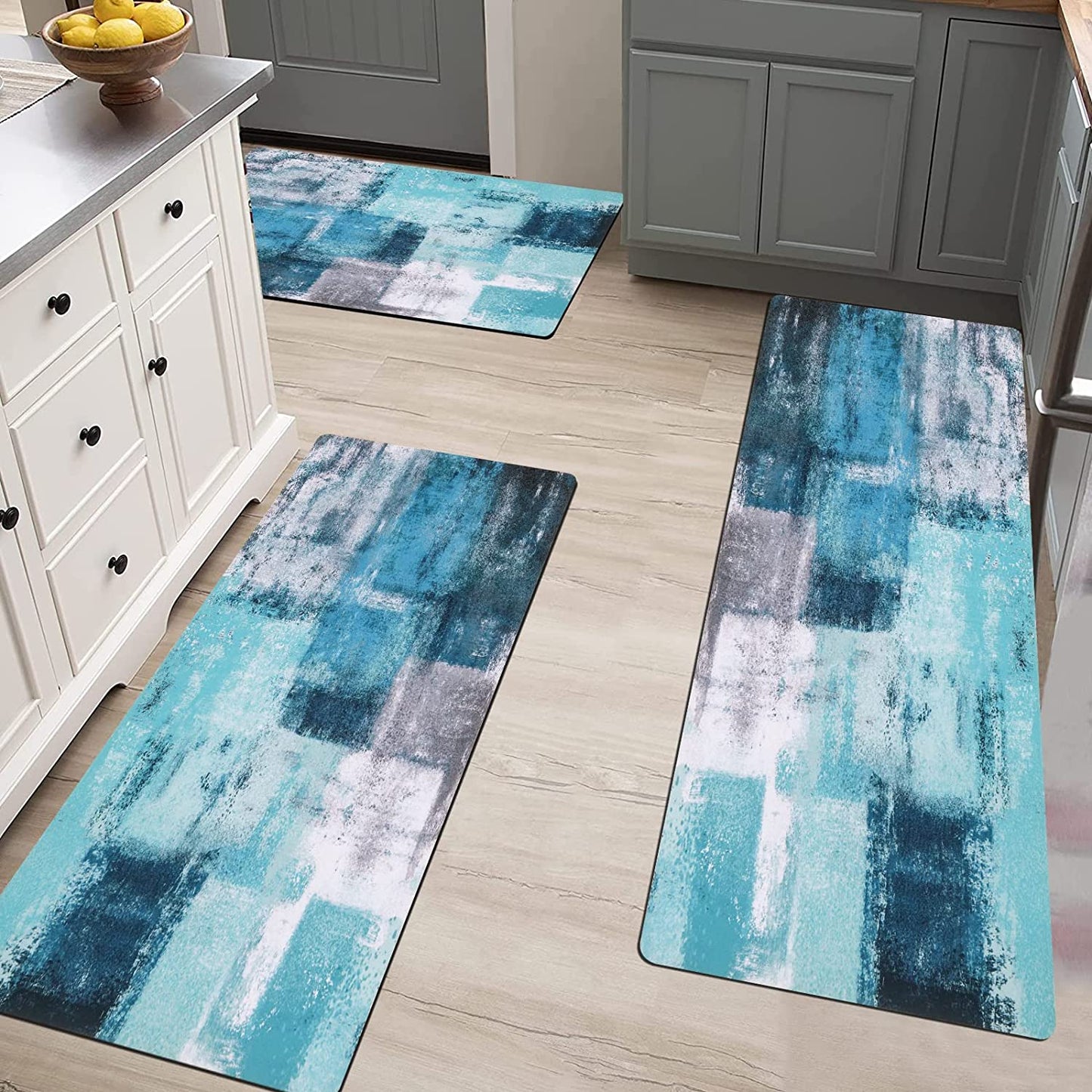 Sets 3 Farmhouse Non Skid Washable Cushioned Area Waterproof Rug
