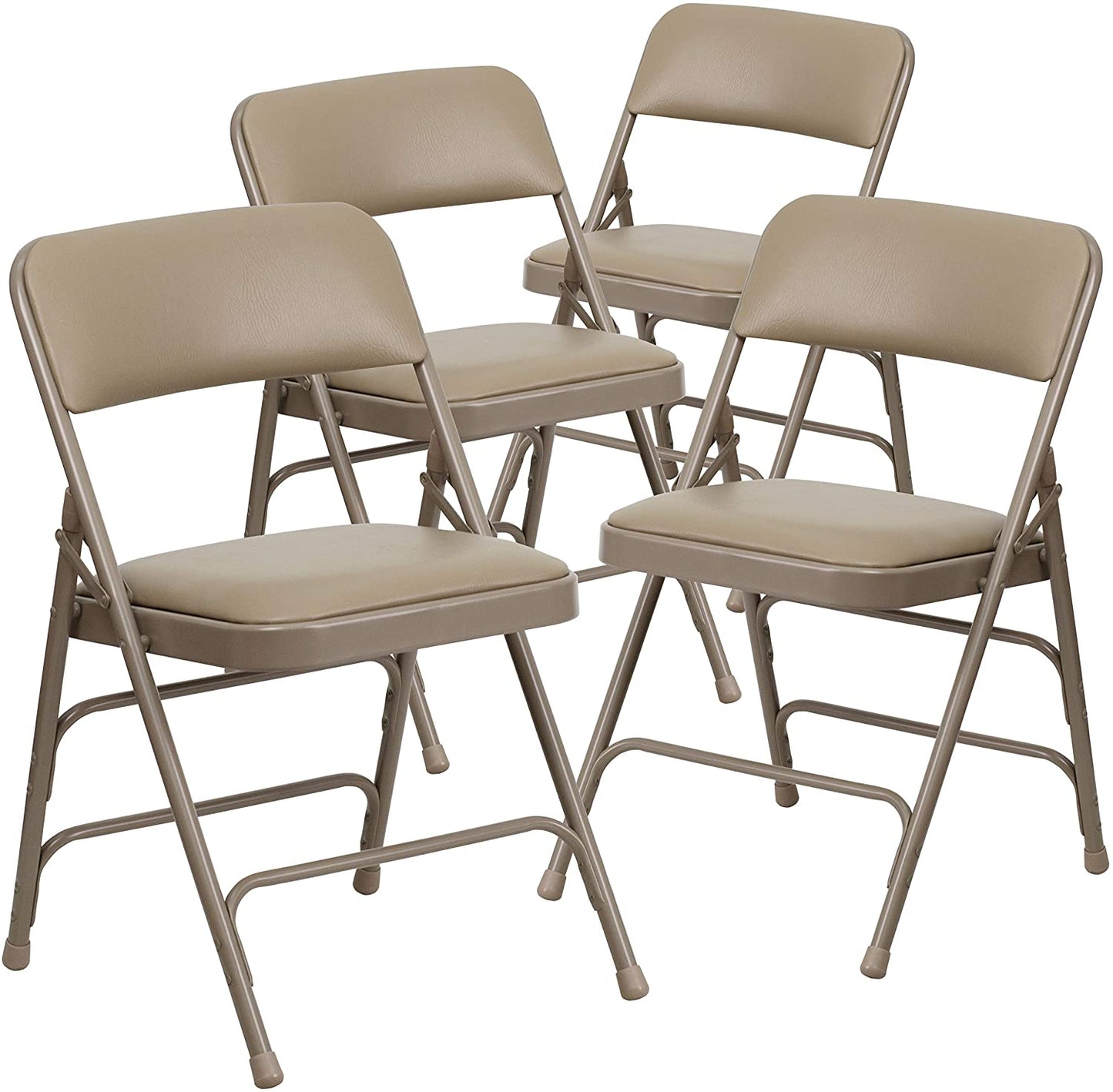 Curved Triple Braced & Double Hinged Fabric Metal Folding Chair