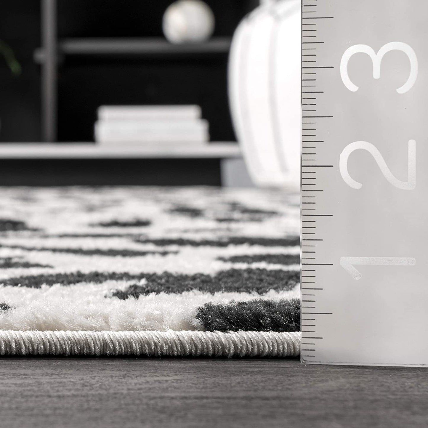 Print Leopard Dark Grey Soft Area Rug