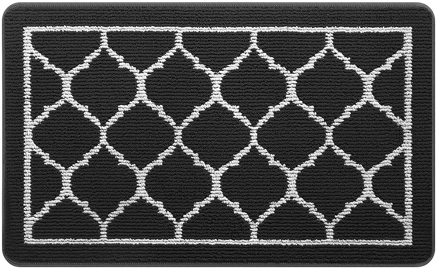 Indoor Outdoor Entryway Welcome Mat,  Super Absorbent Non Slip Rubber, Black