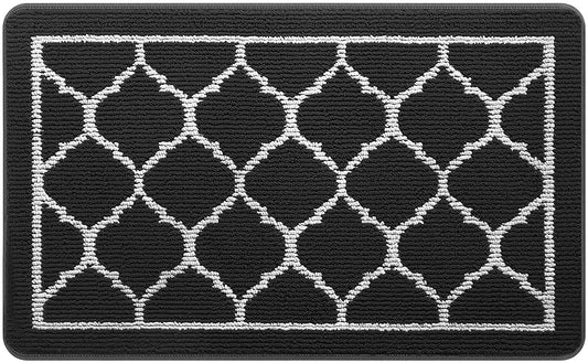 Indoor Outdoor Entryway Welcome Mat,  Super Absorbent Non Slip Rubber, Black