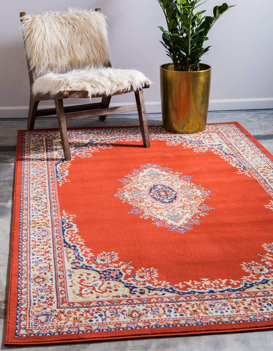 Traditional Terracotta Soft Area Rug