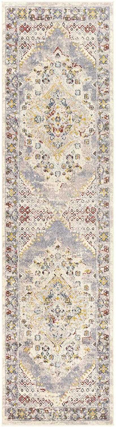 Anja Oriental Medallion Area Rug Taupe