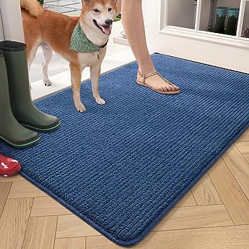 20"x32" Dark Grey Front Inside Absorbent Floor Mat, Non Slip Washable Entryway Rug