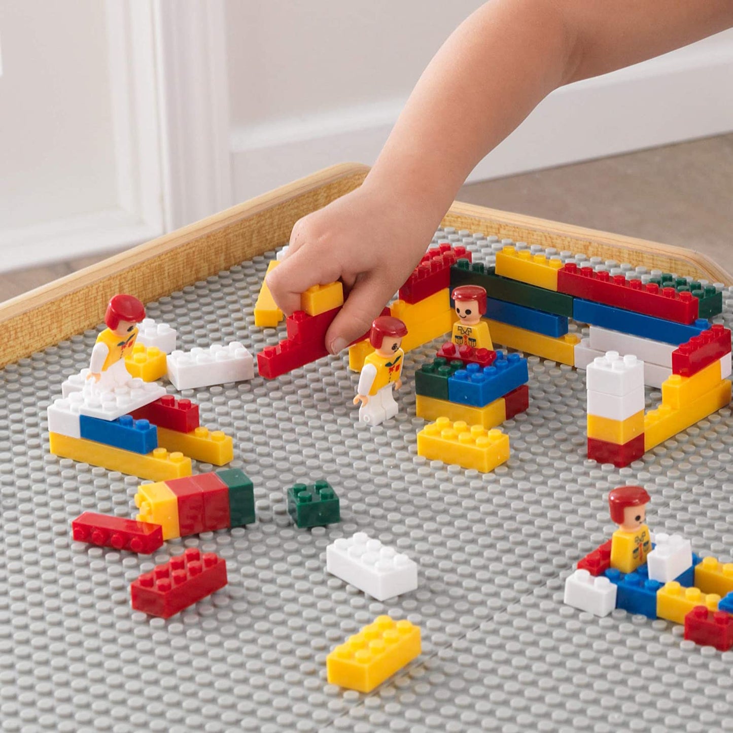 2-in-1 Activity Table with Board Gray/Natural