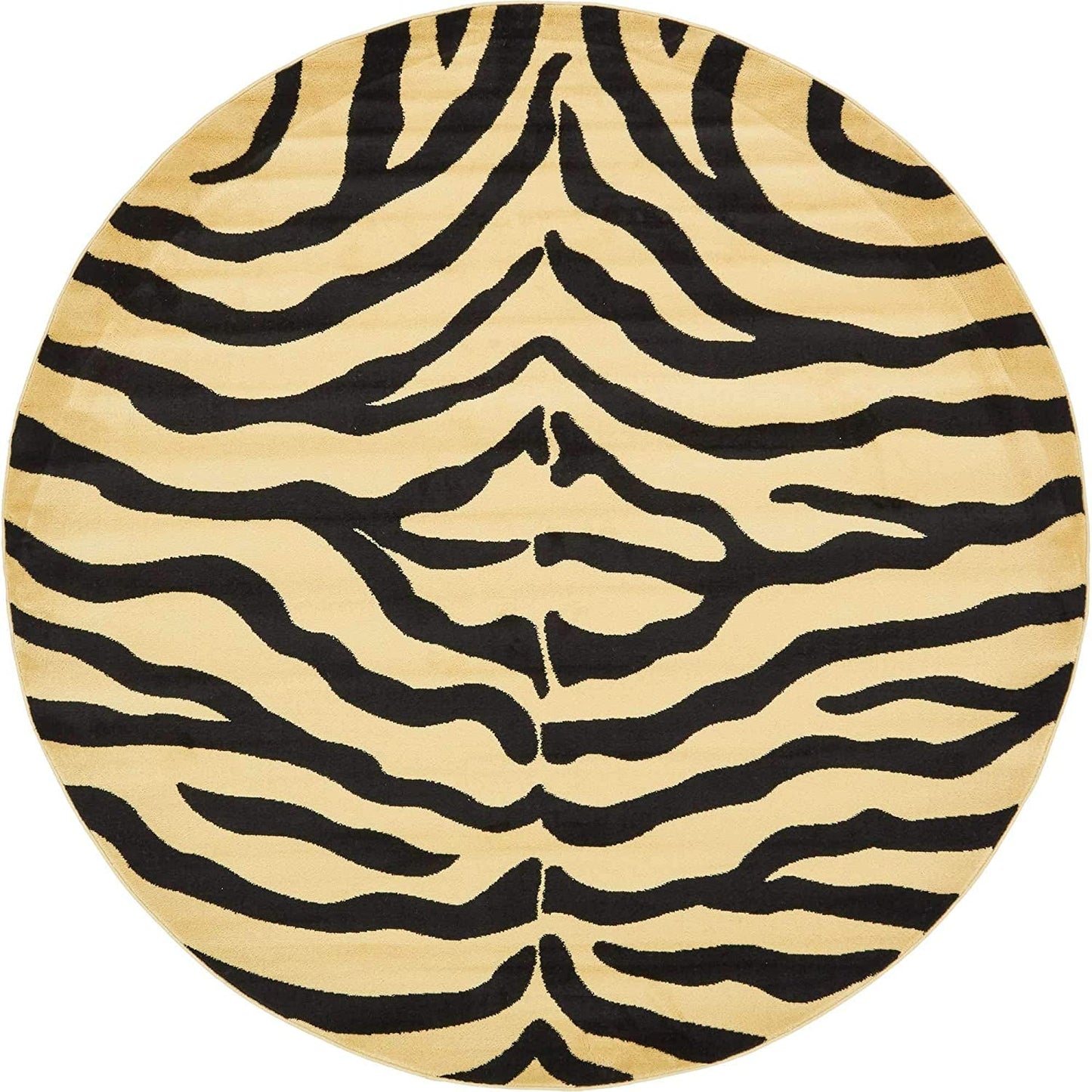 Wildlife Collection Zebra Animal Print Cream Area Rug