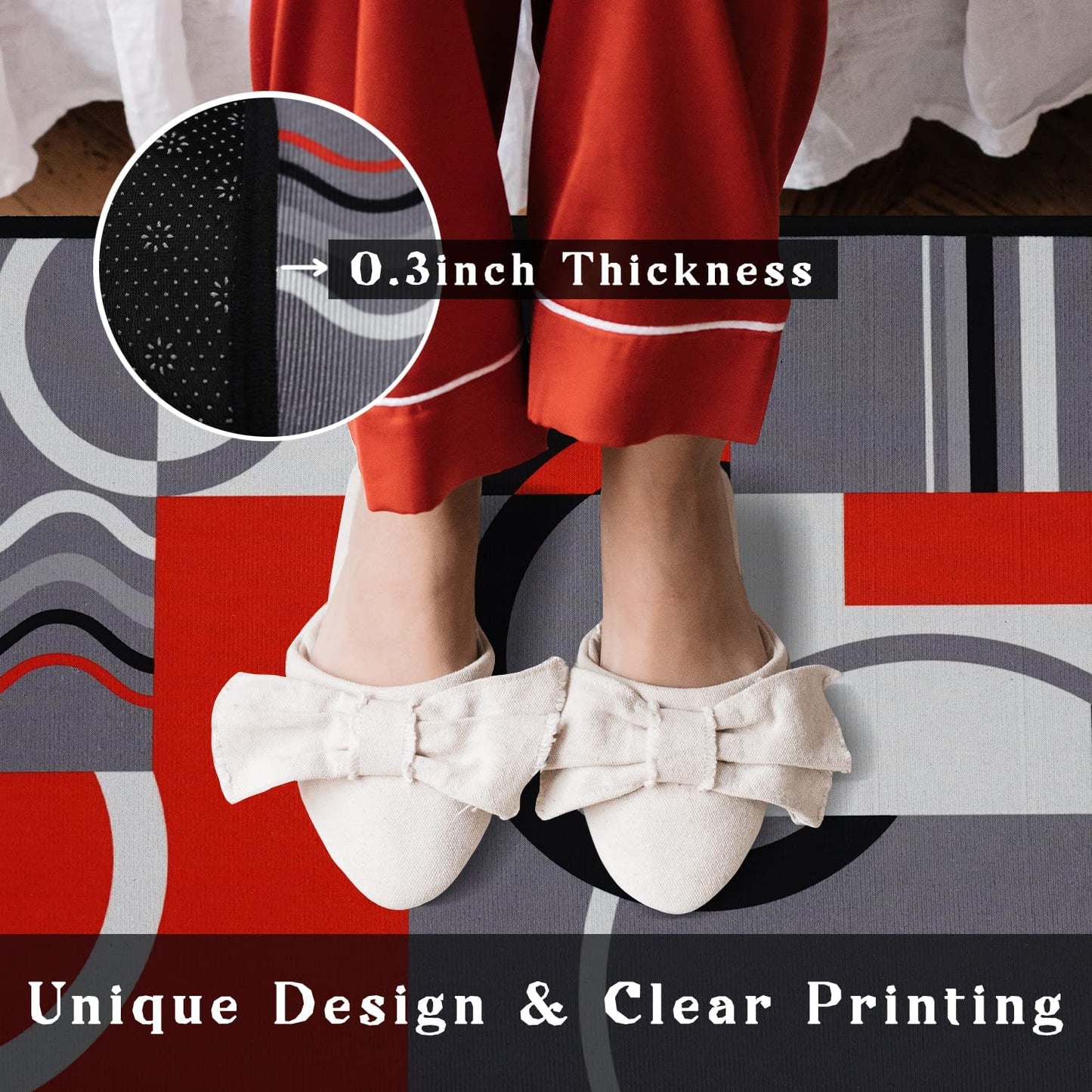 Set of 2- Plant Floral Butterfly Kitchen Rugs with Runner Decor Accessories Things - 17x30 and 17x48 Inch