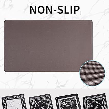 Anti-Fatigue Black and White Modern  Non Slip Washable, Cushioned Kitchen Mats, 18 x 30 Inch