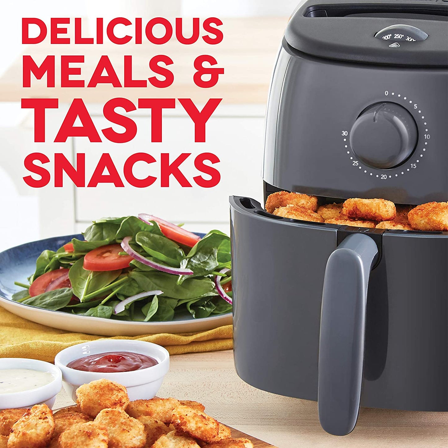 2.6 Qt Air Fryer 1000 watts, Oven Cooker W/ Temperature Control, Recipe Guide