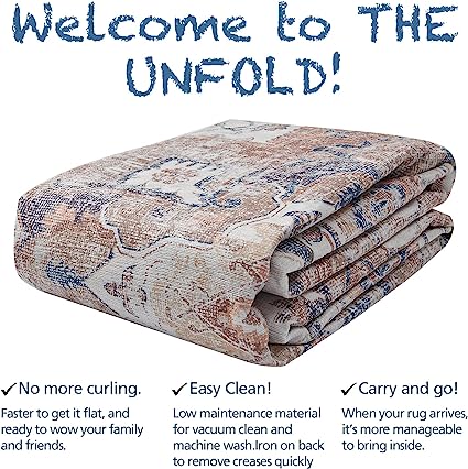 Persian Brick Red Vintage Foldable Thin Floral Print Floor Cover Retro Accent Rug