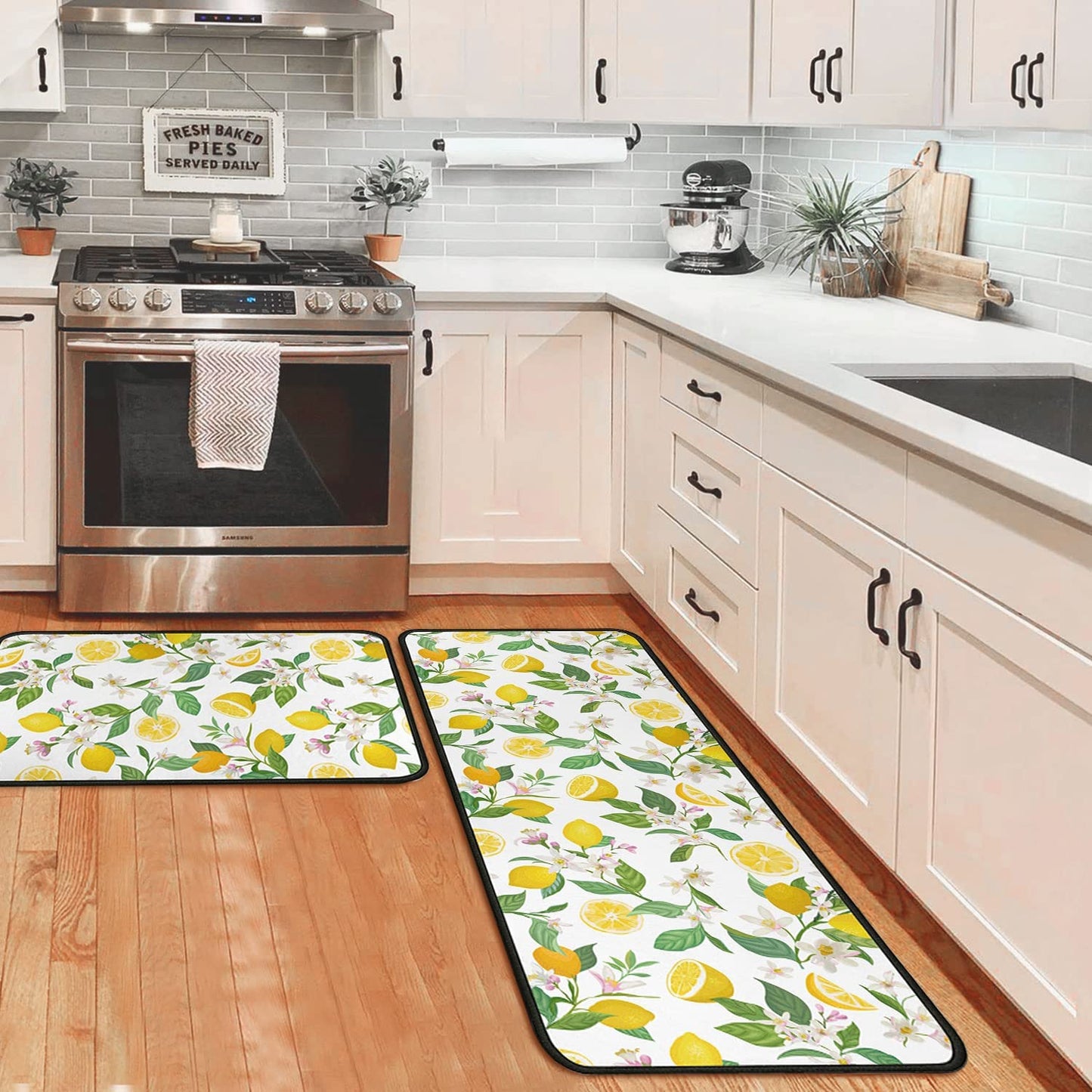 Set of 2 Wine Kitchen Decor Stain Resistant 17 x47.2+17inx30in