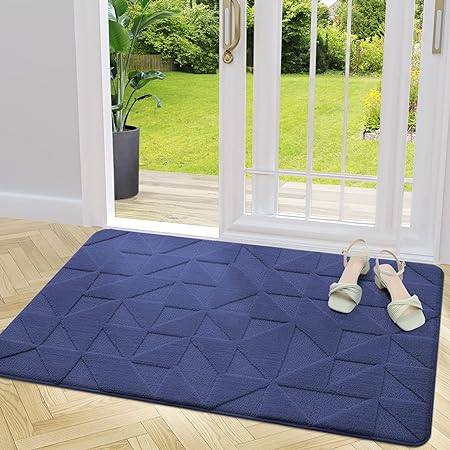 Indoor, Non-Slip, Absorbent, Dirt Resist, Entrance Washable Mat, Low-Profile Inside Entry Doormat, (32x20 inches, Black)