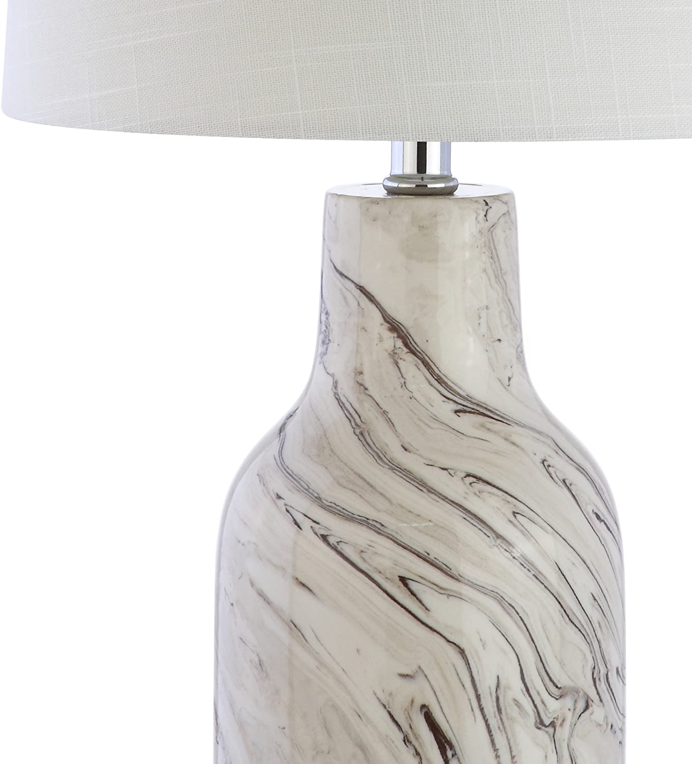 JONATHANWebb 23" Ceramic LED Table Lamp Gray/White