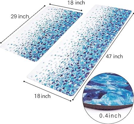 Sets of 2 Anti-Fatigue Foam Cushioned Non Slip Waterproof Kitchen Mats