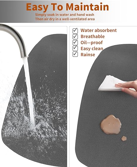 Machine Non Slip 12"x16" Thicker and Super Absorbent Hide Stain Dish Mat