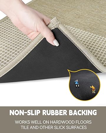 Non-Skid Kitchen Rugs Washable, Absorbent Runner Mat for Floor, Machine Washable Standing Mats for in Front of Sink, Door, Laundry, Entrance, Home (Black, 32"×17")