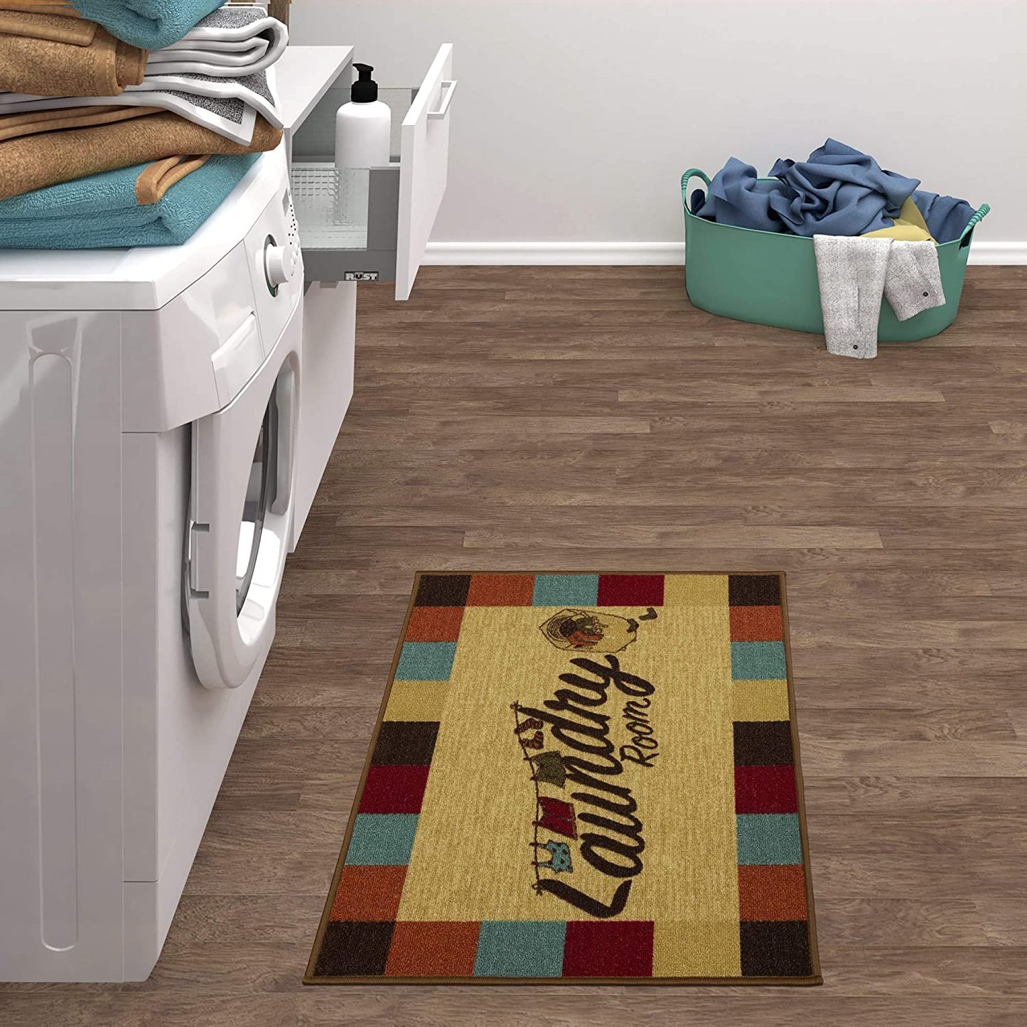 Laundry Mat Runner Rug, Multicolor