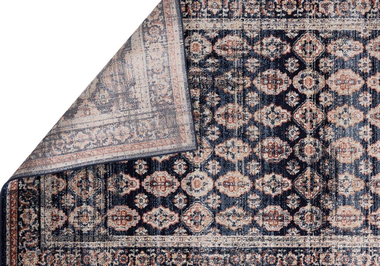 Waterloo Navy Oriental Soft Area Rug