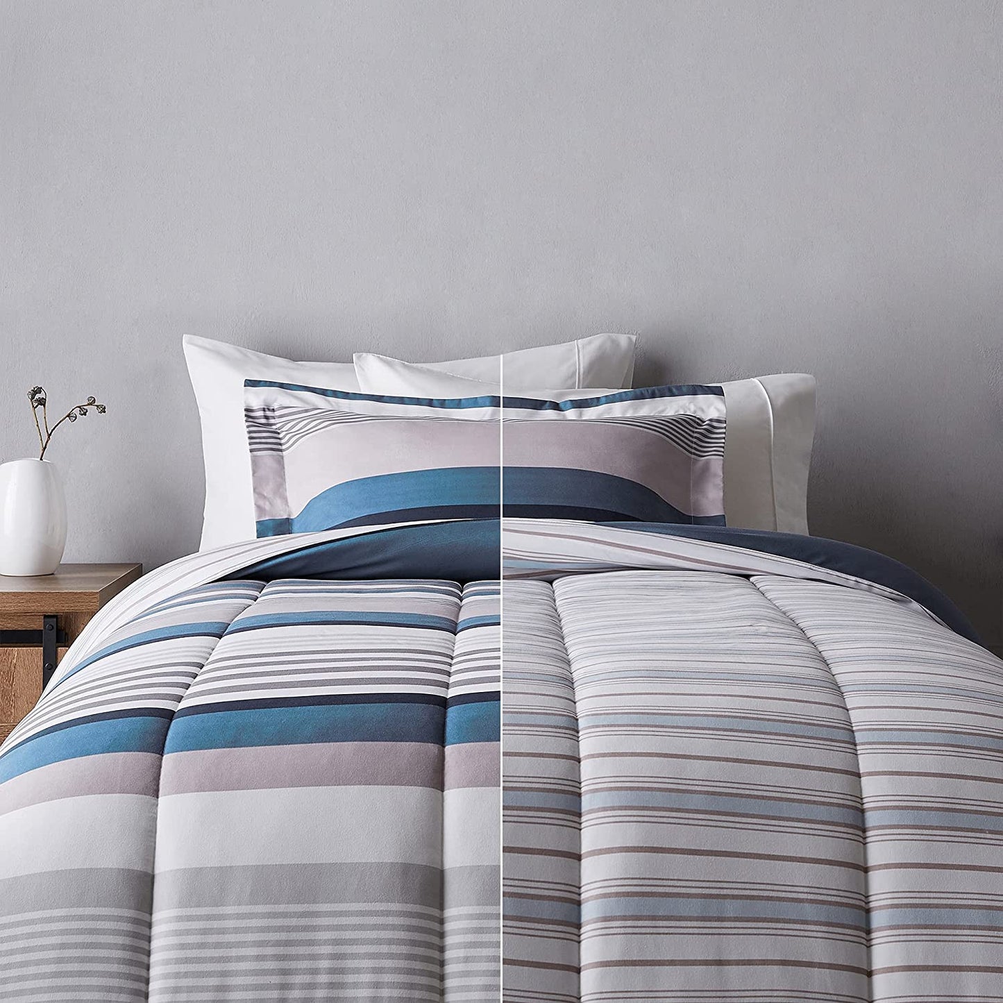 Ultra-Soft Light-Weight Microfiber Reversible Comforter Bedding Set