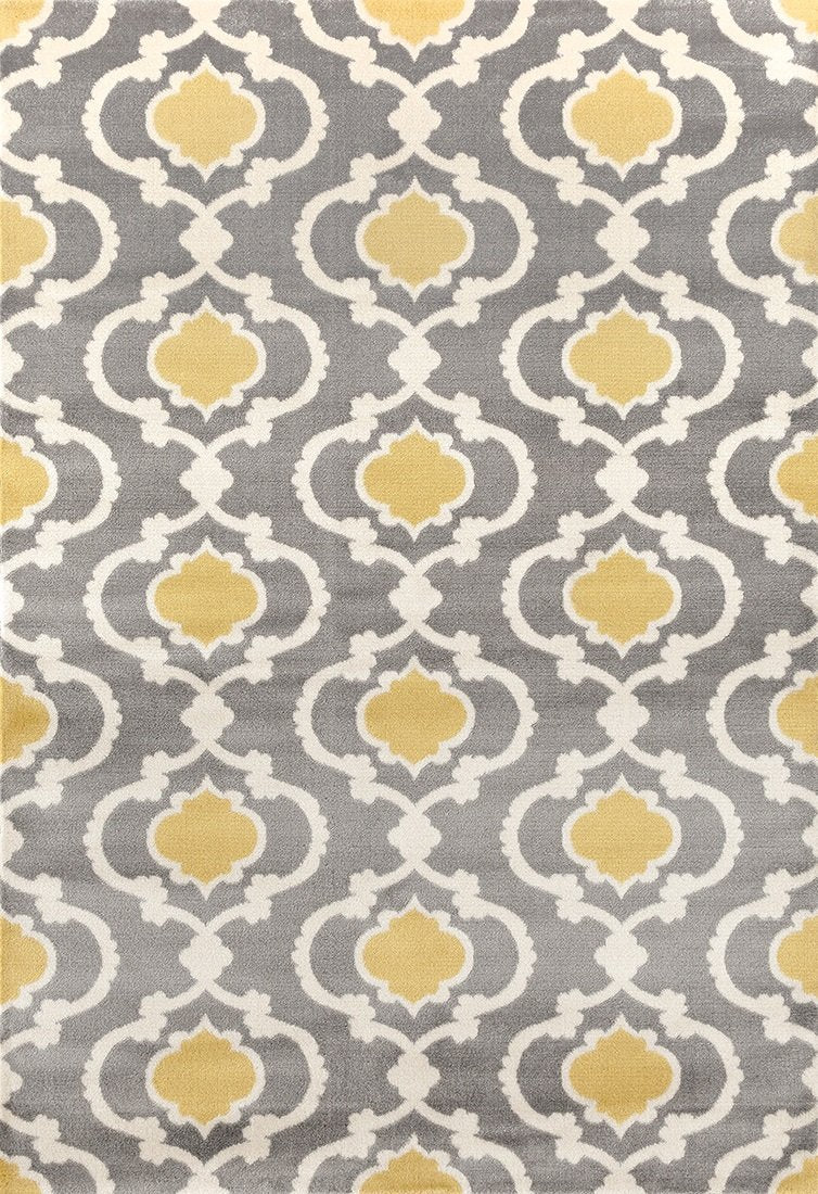 Trellis Gray/Grey Yellow Indoor Area Rug