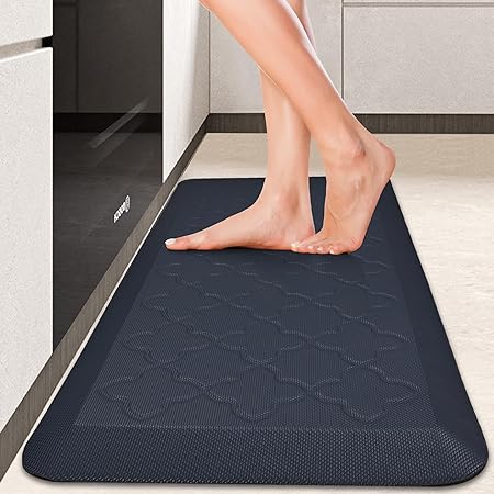 Anti Fatigue Cushioned Non Slip Standing Mats for Home Kitchen Sink Office Standing Desk Standup Desk Riser Laundry (Black, 17.3" x28"+17.3" x28"-0.47")