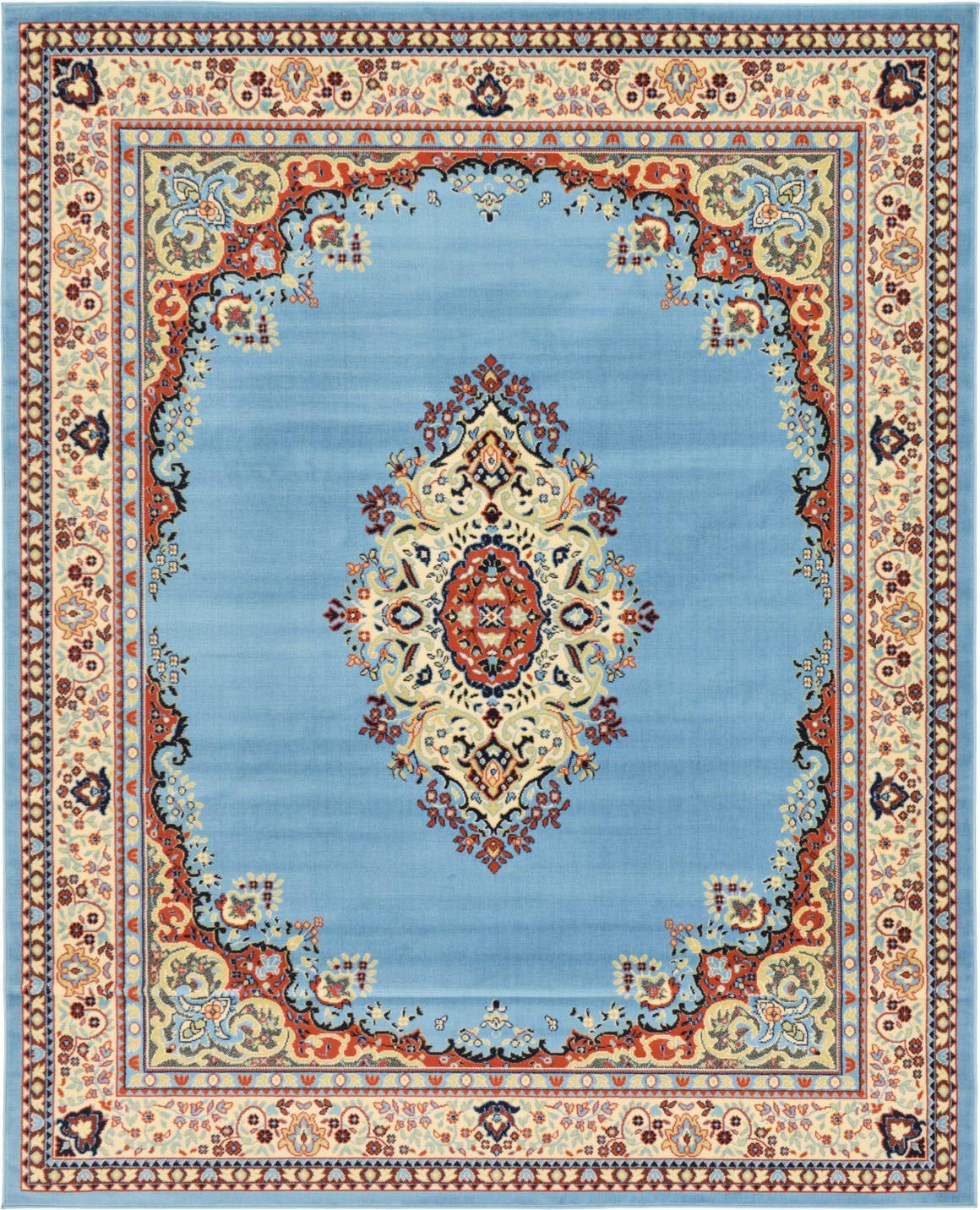 Traditional Light Blue Soft Area Rug