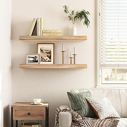 24 Inch Floating Wall Shelf Set of 2,